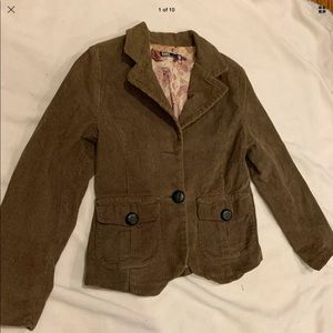 Zara Girls corduroy jacket blazer elbow patch 10y